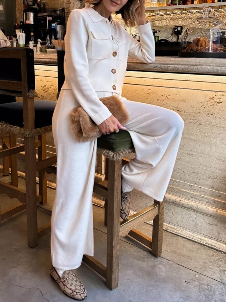 Button Up Knitted Set