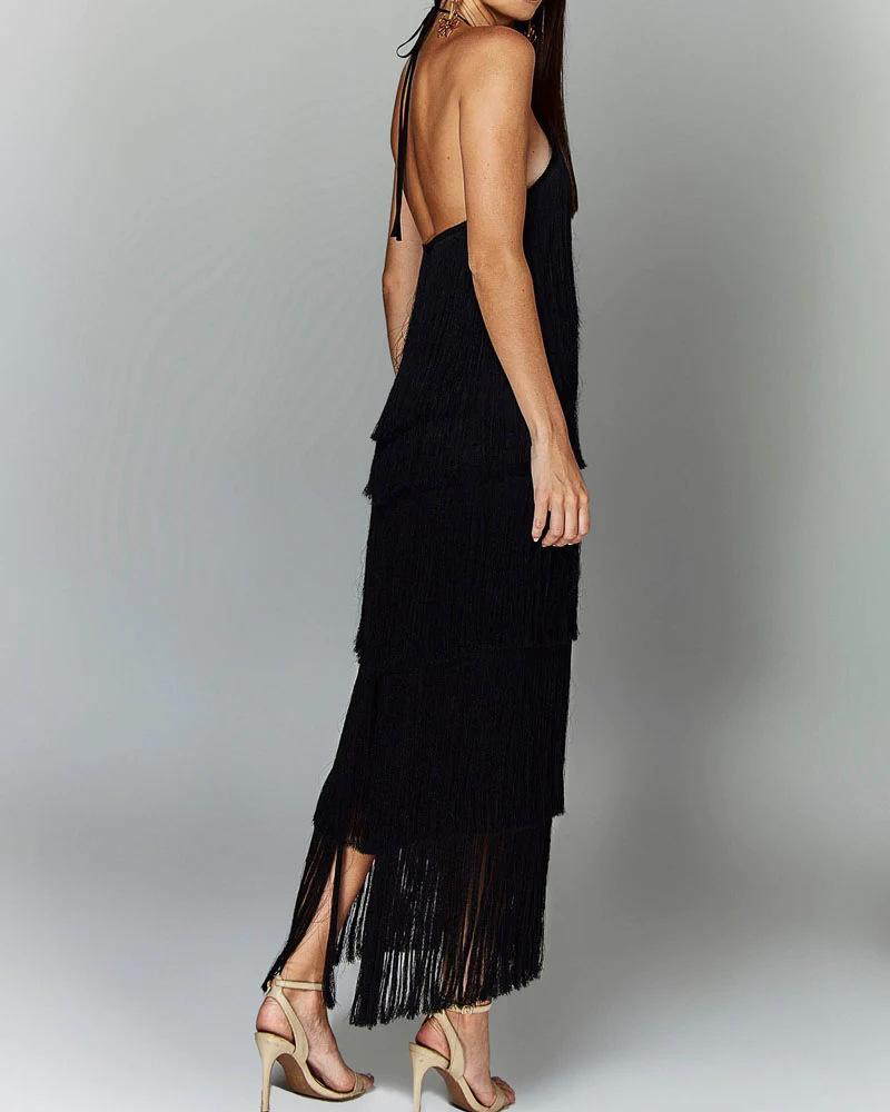 Baldwin Drapped Fringe Dress