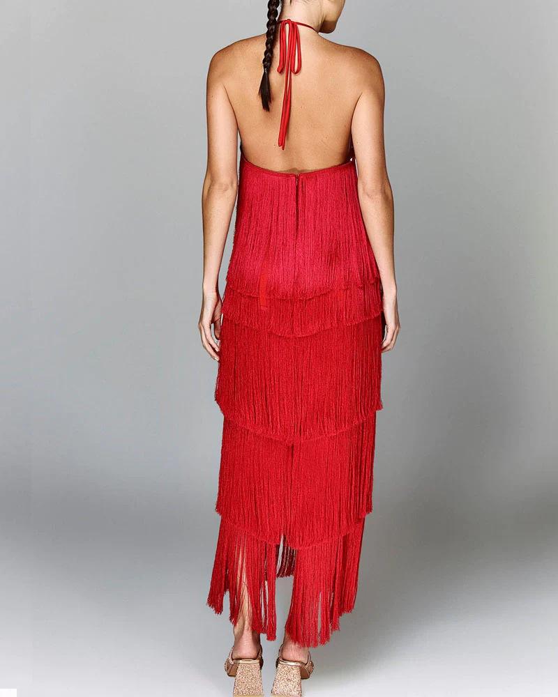 Baldwin Drapped Fringe Dress