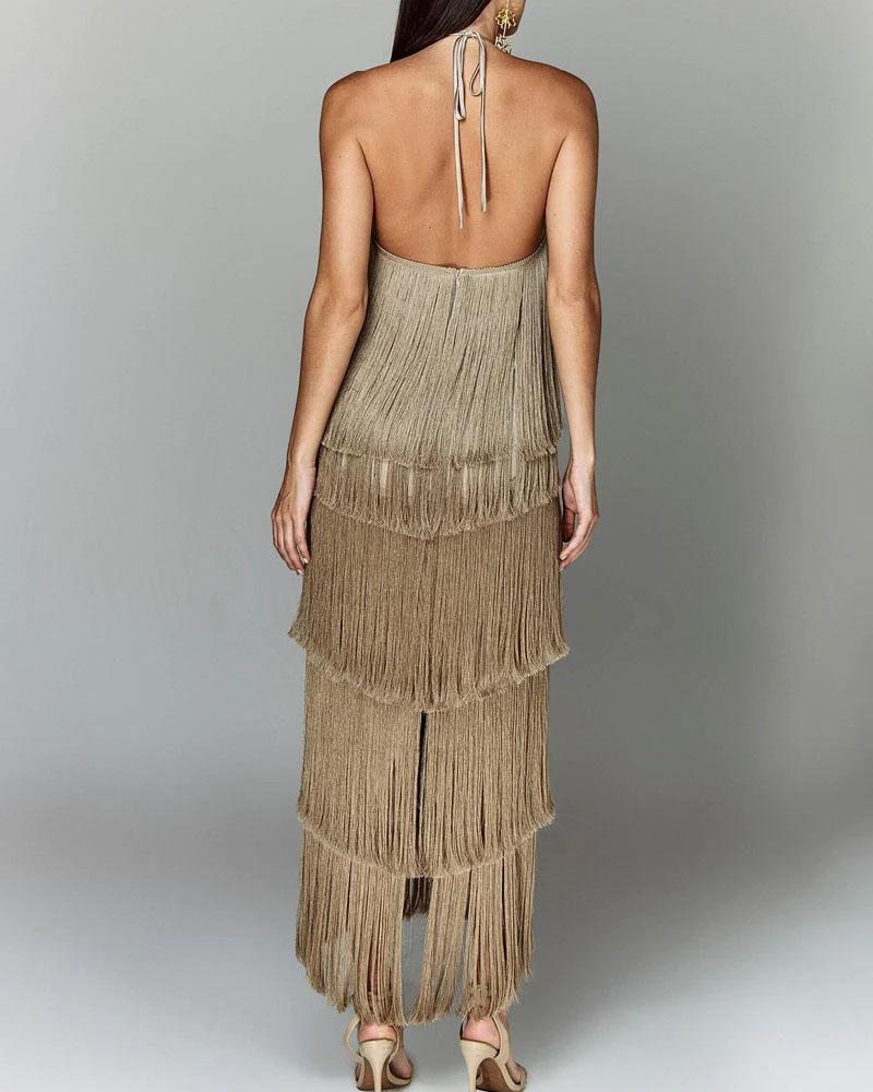 Baldwin Drapped Fringe Dress