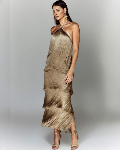 Baldwin Drapped Fringe Dress