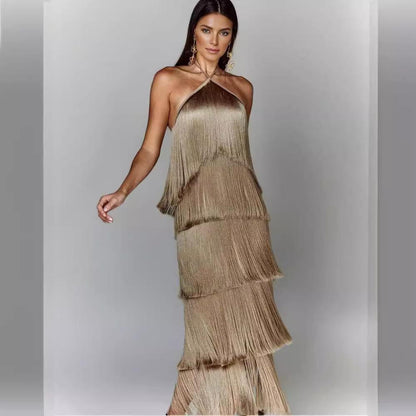 Baldwin Drapped Fringe Dress