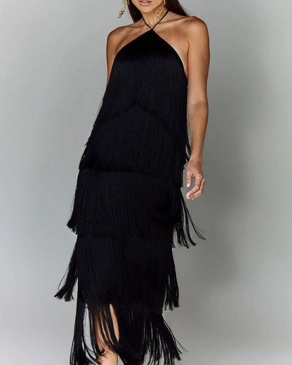 Baldwin Drapped Fringe Dress