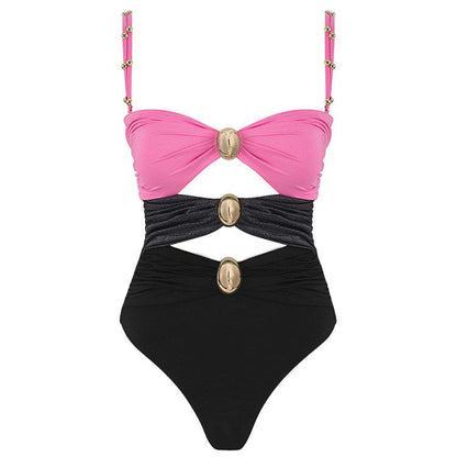 Color Block One Piece Swimsuit