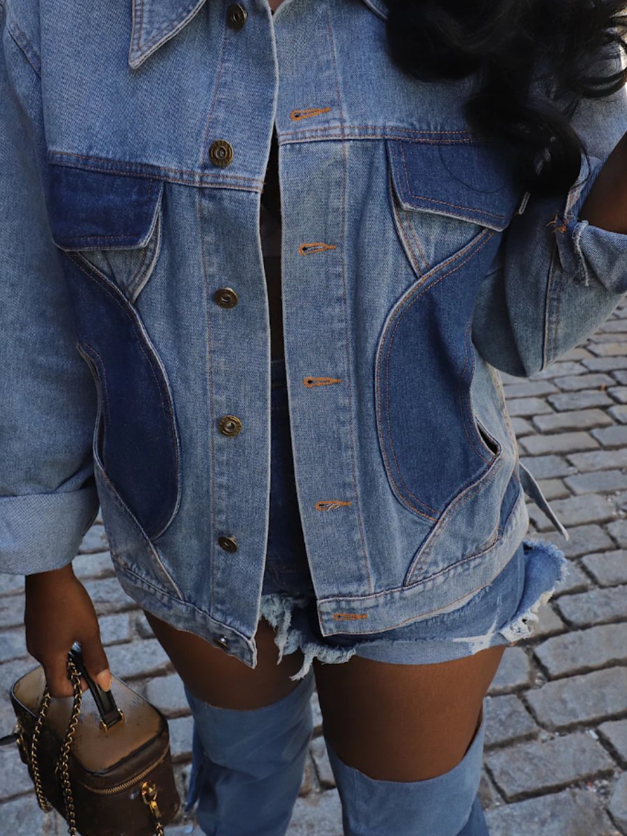 The Stylish Cut-out Denim Jacket